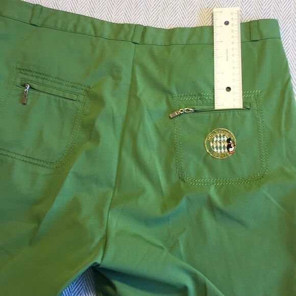 MIN JUNG Crops/Capris Gorgeous Lime w/Stretch Waist 18", Inseam 26" Preworn - Picture 9 of 10